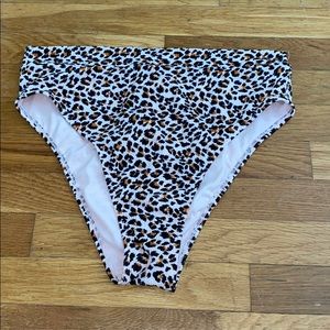 Cheetah Print High Rise Bikini Bottoms